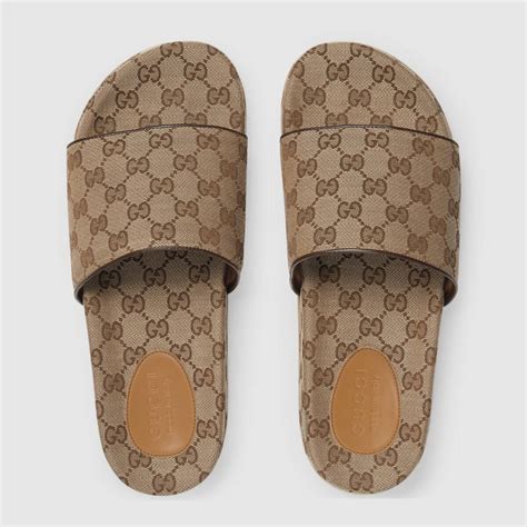 men brown gucci slides|gucci slides men real.